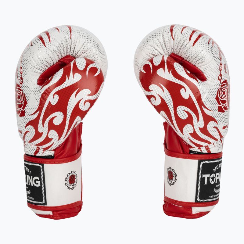Guantoni da boxe Top King Boxing Dragon rosso/bianco 3