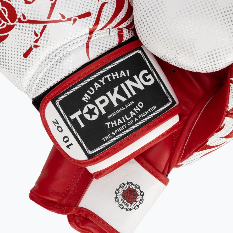 Guantoni da boxe Top King Boxing Dragon rosso/bianco 4
