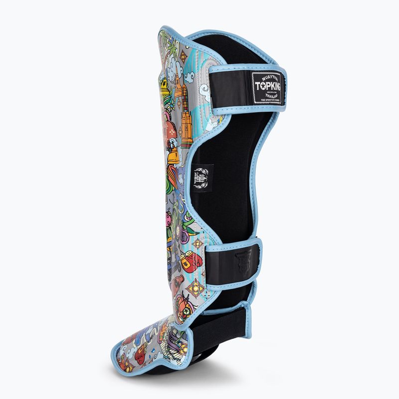 Top King Culture Protezioni per tibia e piede in pelle nera TKSGCT-TH 3