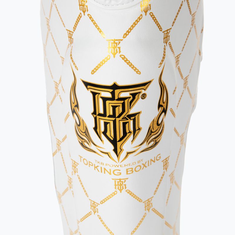 Protezioni per tibie e piedi Top King Chain Semi Leather bianco/oro 5
