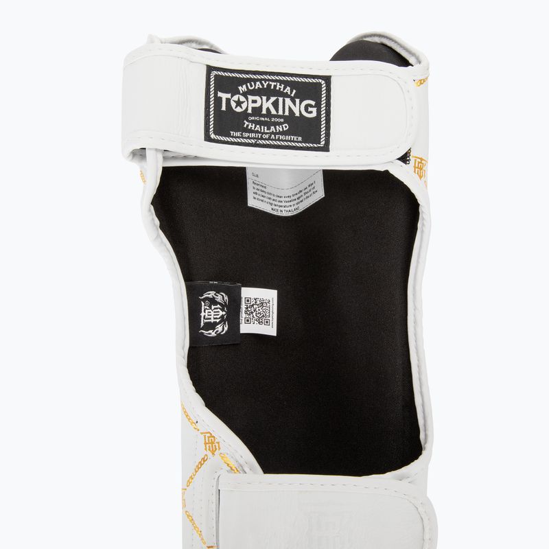 Protezioni per tibie e piedi Top King Chain Semi Leather bianco/oro 6
