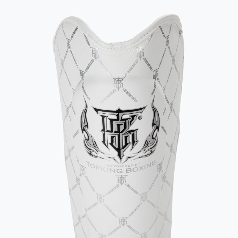 Protezioni per tibia e piede Top King Chain Semi Leather bianco/argento 5