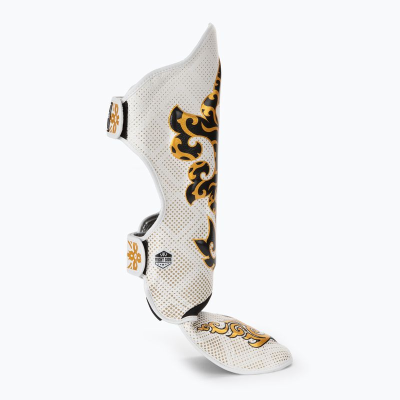 Protezioni per tibia e piede di colore bianco Top King Kanok 2