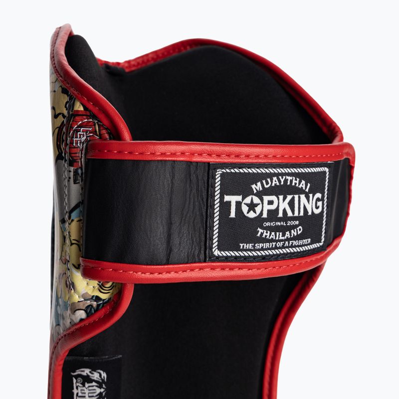 Top King Culture Protezioni per tibia e piede in pelle nera TKSGCT-CN 7