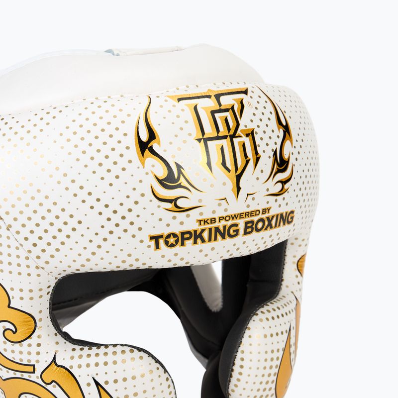 Top King Kanok casco da boxe bianco 4