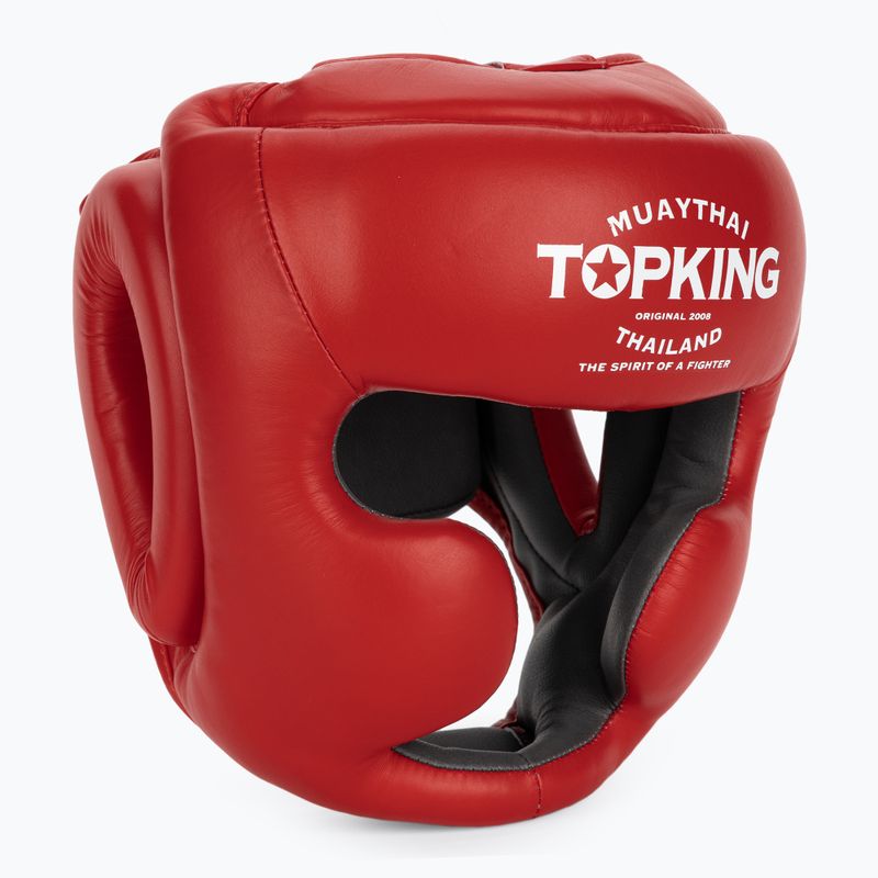 Casco da boxe Top King a copertura totale rosso