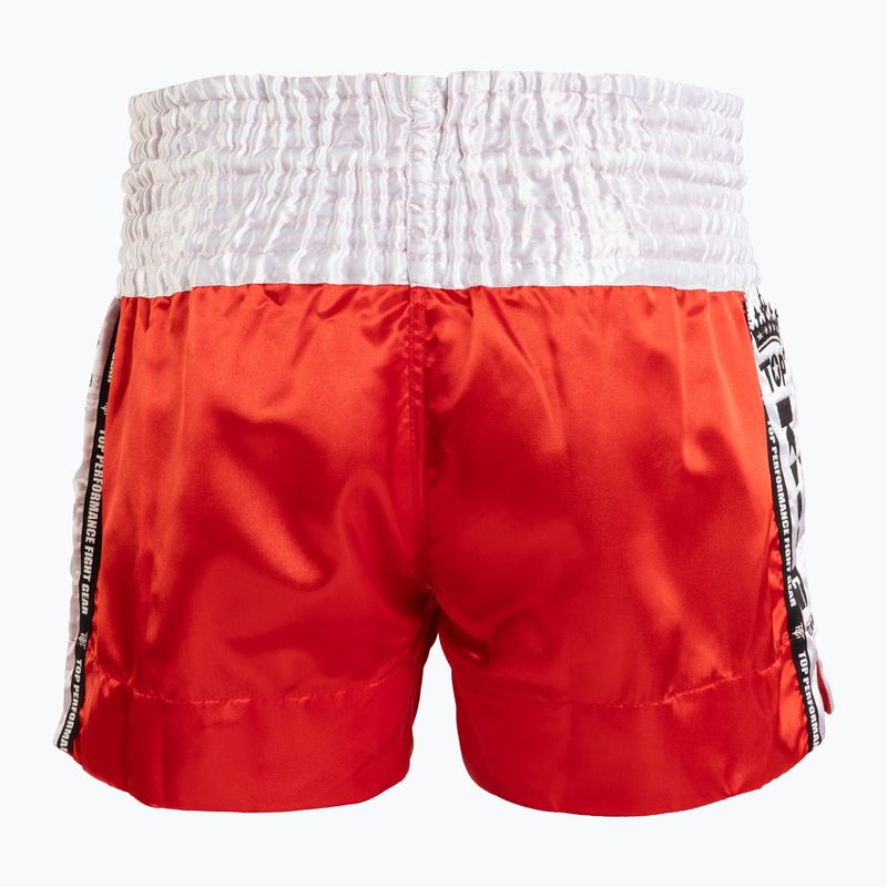 Pantaloncini da allenamento Top King Thai Boxe rosso/bianco 2