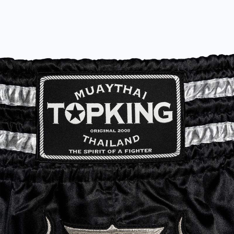 Pantaloncini da allenamento Top King Kickboxing nero/argento 3