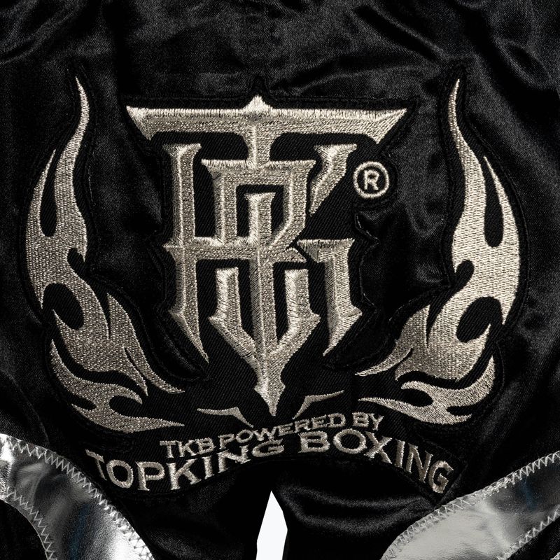 Pantaloncini da allenamento Top King Kickboxing nero/argento 4