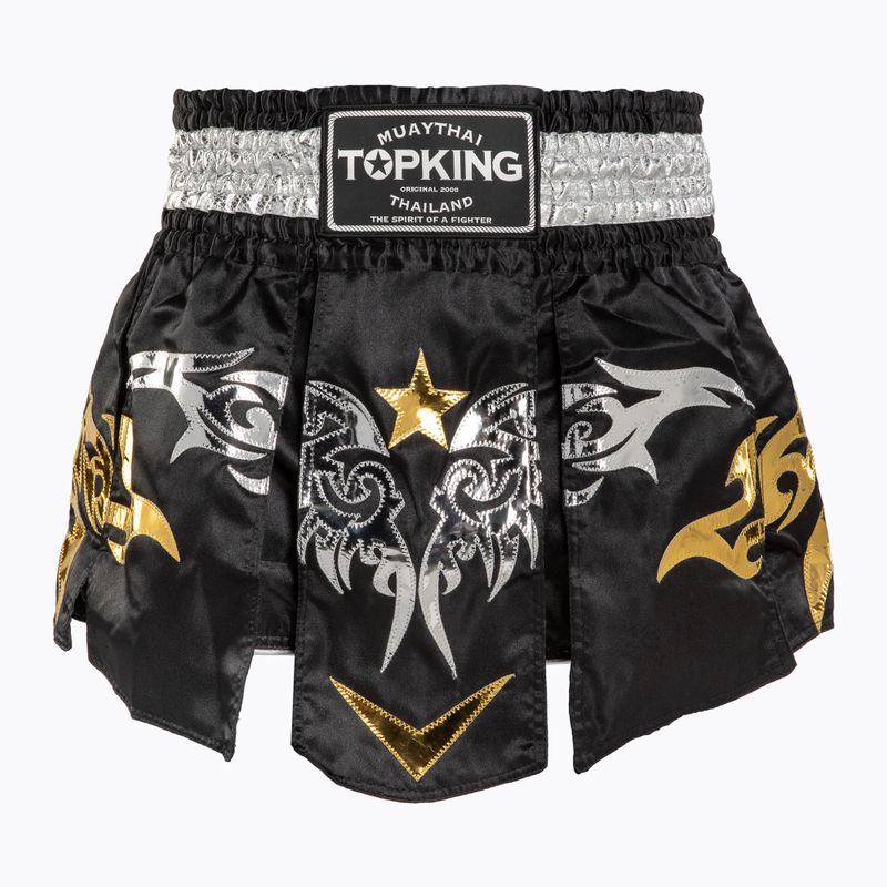 Pantaloncini da allenamento Top King Thai Boxe nero/bianco/oro