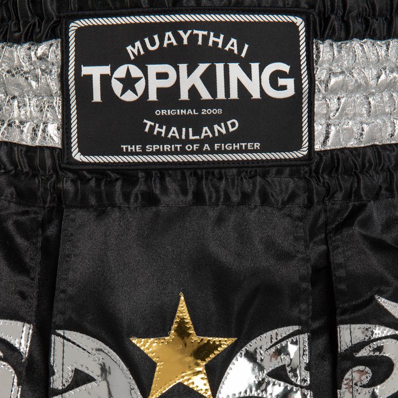 Pantaloncini da allenamento Top King Thai Boxe nero/bianco/oro 3