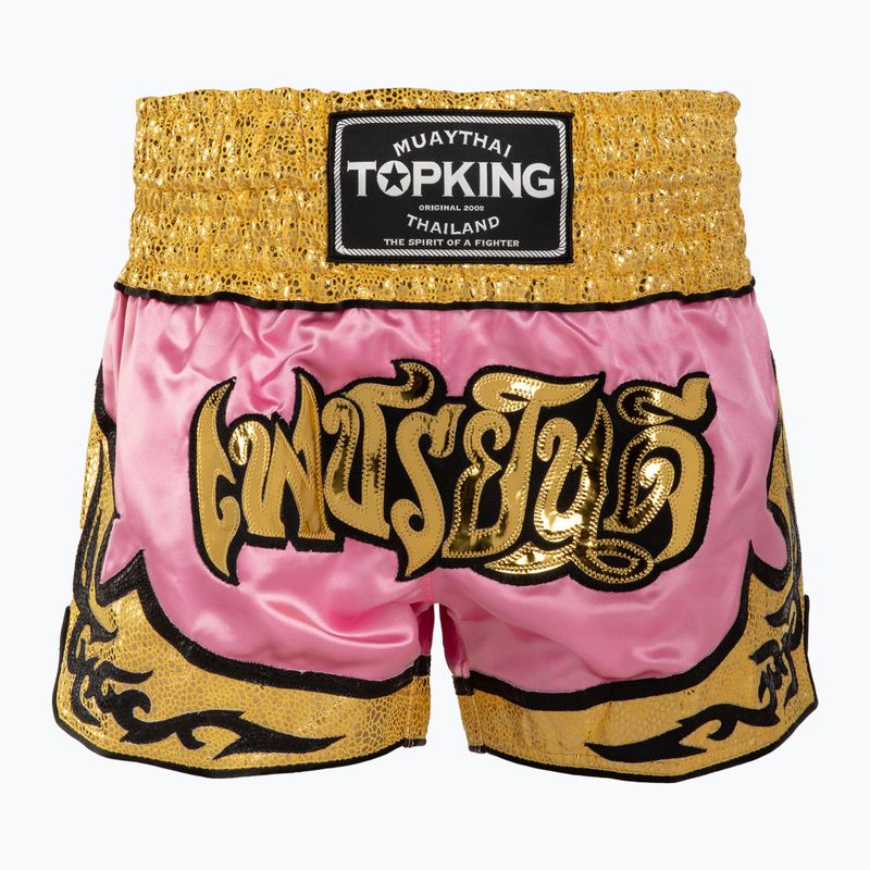Pantaloncini da allenamento Top King Thai Boxe rosa/oro