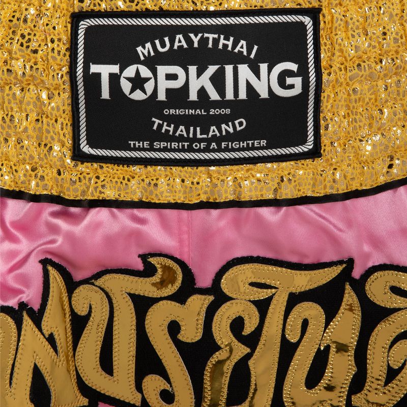 Pantaloncini da allenamento Top King Thai Boxe rosa/oro 4