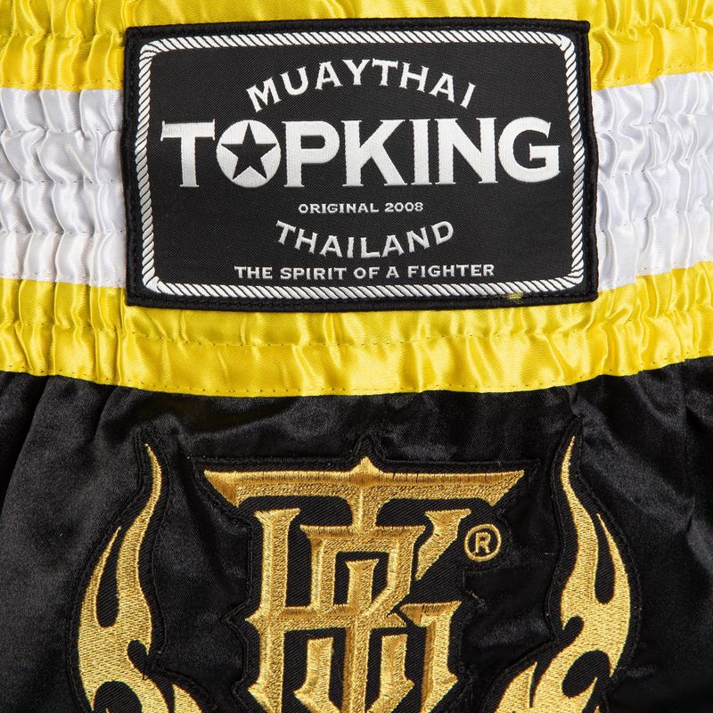 Pantaloncini da allenamento Top King Thai Boxe nero/oro/bianco 3