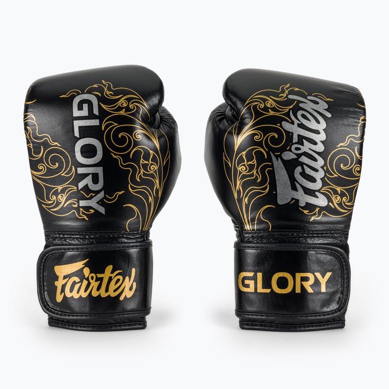 Guanti da boxe Fairtex Glory Kickboxing Competition Training nero/oro 2