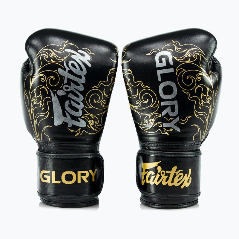 Guanti da boxe Fairtex Glory Kickboxing Competition Training nero/oro