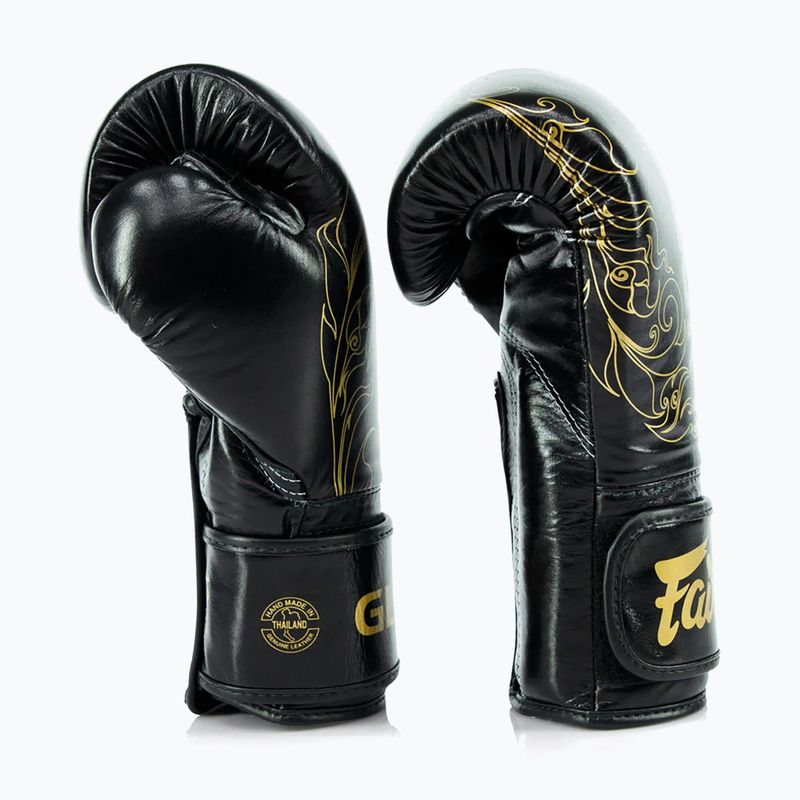 Guanti da boxe Fairtex Glory Kickboxing Competition Training nero/oro 3