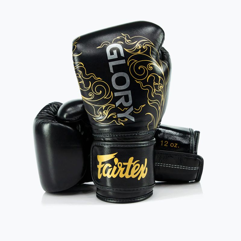 Guanti da boxe Fairtex Glory Kickboxing Competition Training nero/oro 4