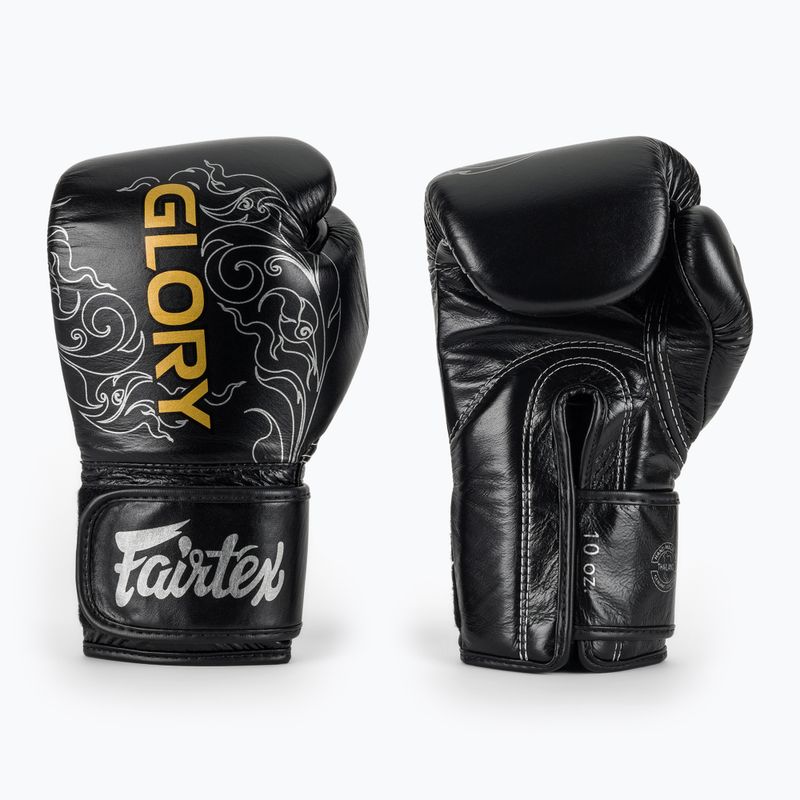Guanti da boxe Fairtex Glory Kickboxing Competition Training Nero/Argento
