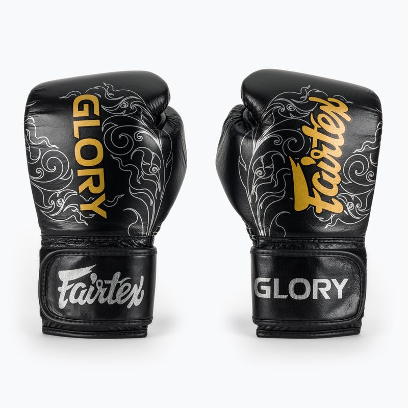 Guanti da boxe Fairtex Glory Kickboxing Competition Training Nero/Argento 2
