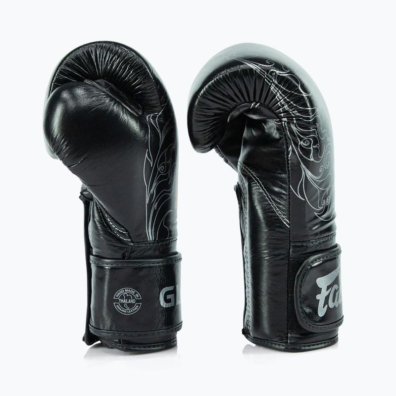 Guanti da boxe Fairtex Glory Kickboxing Competition Training Nero/Argento 3