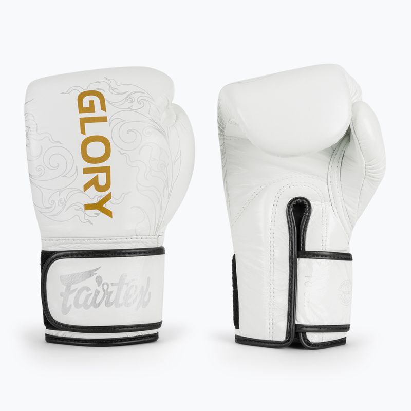 Guanti da boxe Fairtex Glory Kickboxing Competition Training bianco