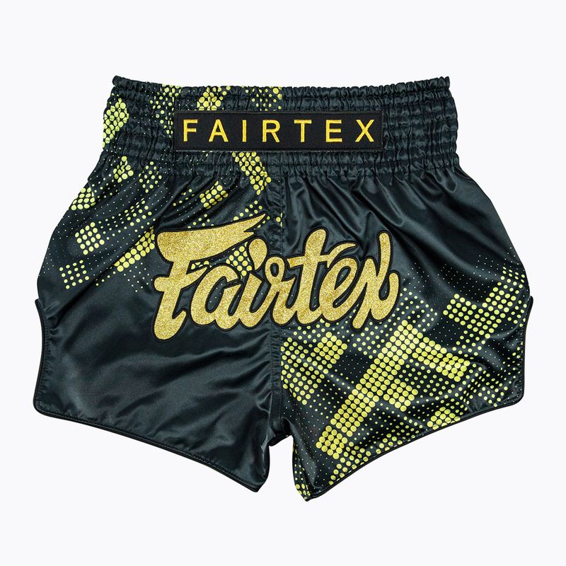 Pantaloncini da allenamento Fairtex Muay Thai S1931 Heart of Gold nero/oro