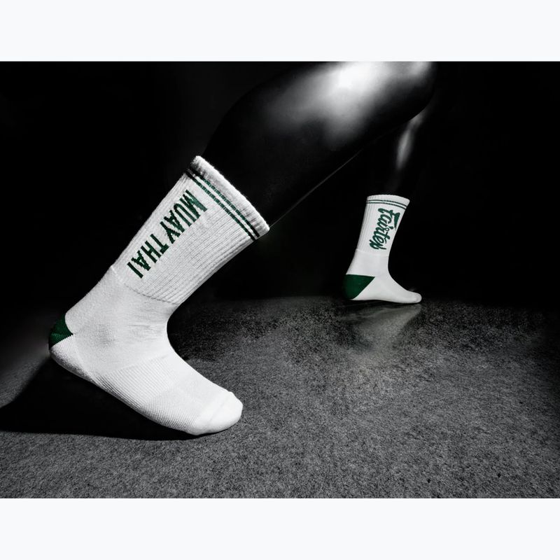 Calze Fairtex "Muay Thai" bianco/verde 3