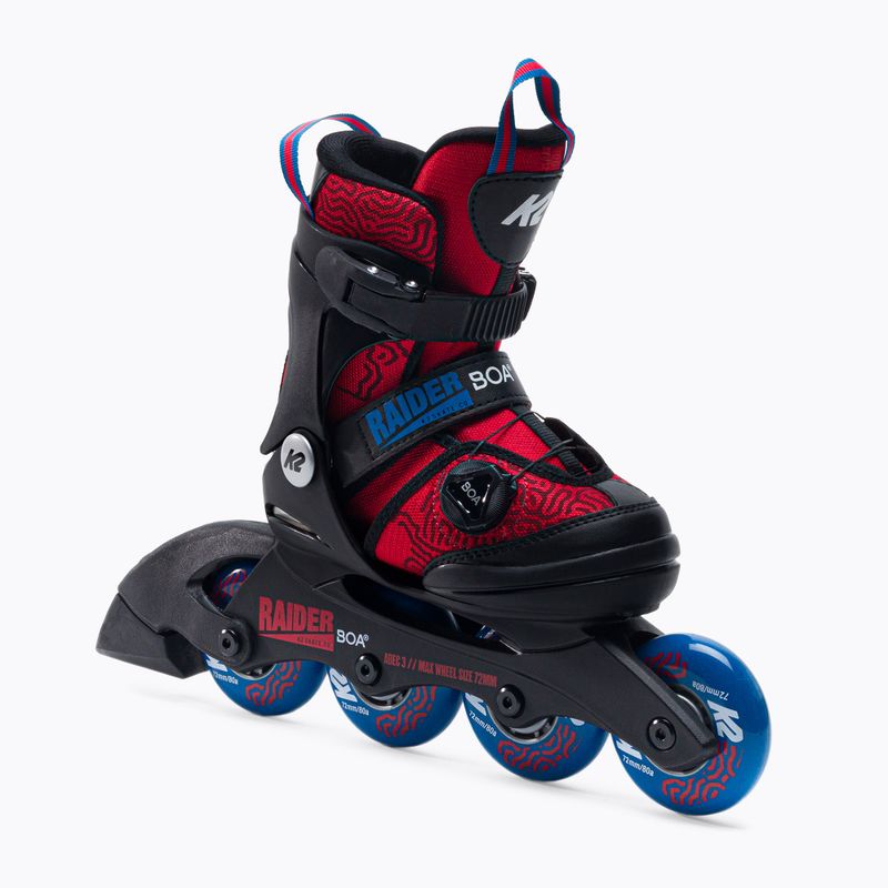 Pattini a rotelle per bambini K2 Raider Boa rosso/nero/blu