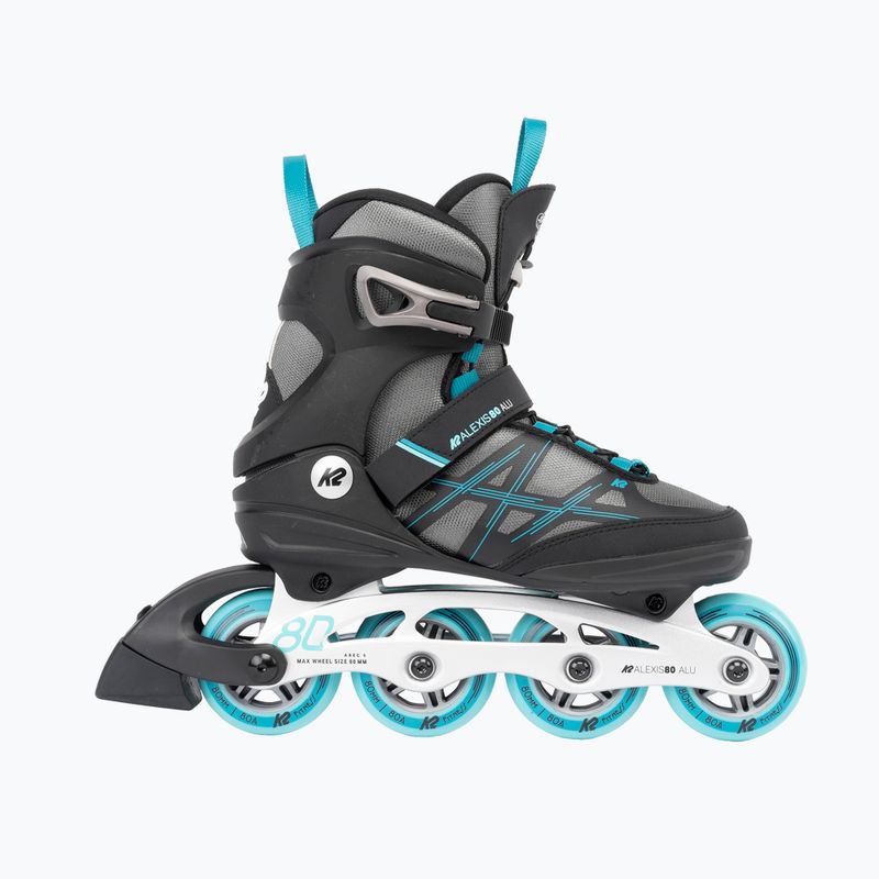 Pattini in linea da donna K2 Alexis 80 Alu grey/cyan 2