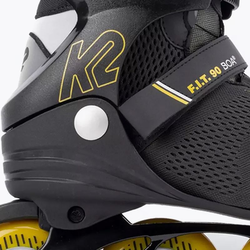 Pattini a rotelle da uomo K2 F.I.T. 90 Boa nero/giallo 10