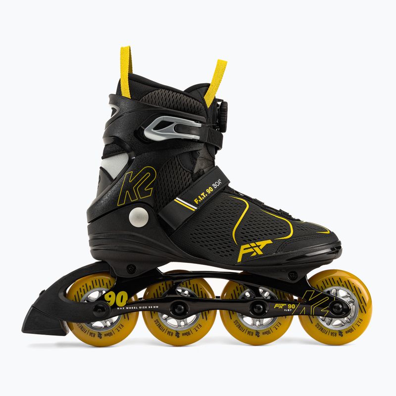 Pattini a rotelle da uomo K2 F.I.T. 90 Boa nero/giallo 2