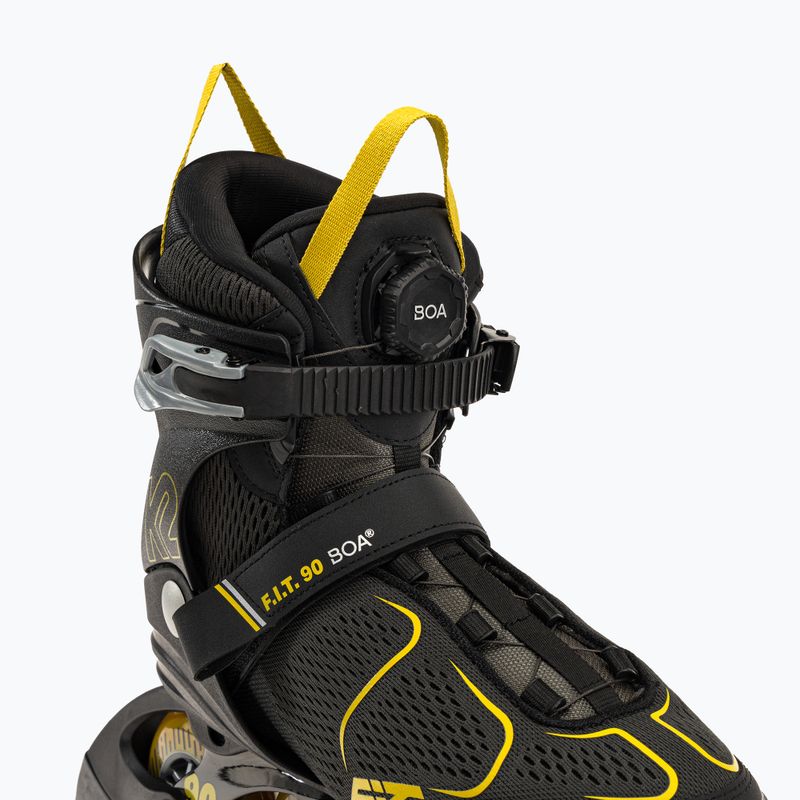 Pattini a rotelle da uomo K2 F.I.T. 90 Boa nero/giallo 5