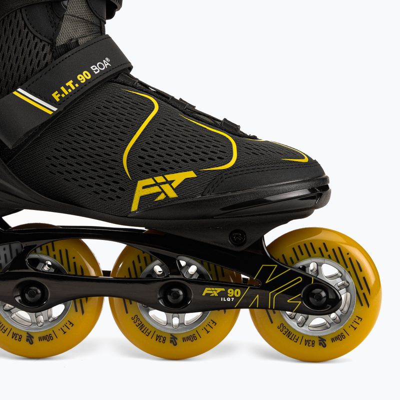 Pattini a rotelle da uomo K2 F.I.T. 90 Boa nero/giallo 6