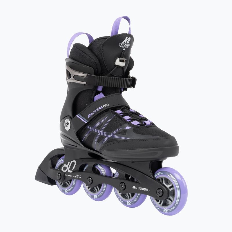 Pattini da donna K2 Alexis 80 Pro nero/lavendar 8
