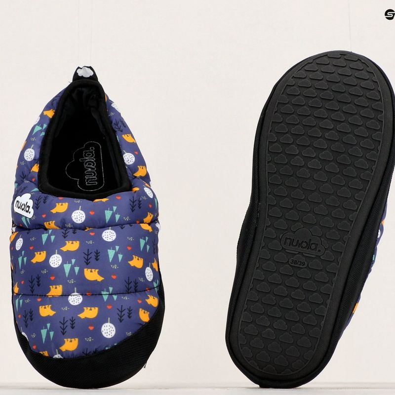 Nuvola Classic Pantofole invernali per bambini con orsetto stampato in blu 8