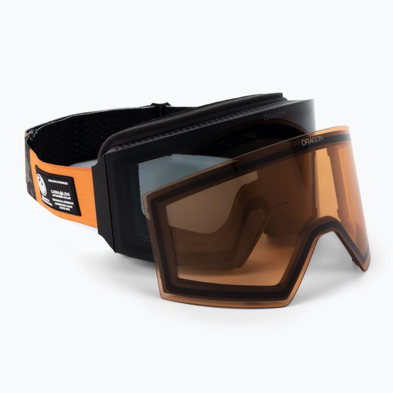 Occhiali da sci DRAGON RVX OTG bush camo/lumalens dark smoke/lumalens amber 43734-310