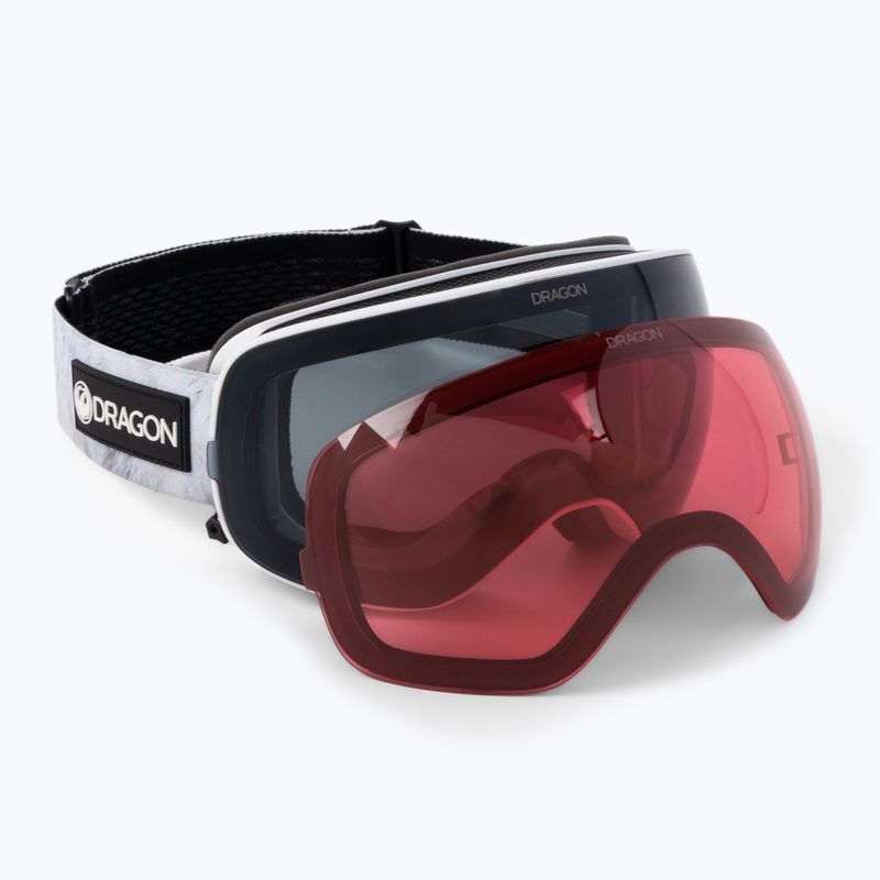 DRAGON X2S occhiali da sci invernali lepre/lumalens dark smoke/lumalens rose 40455-109
