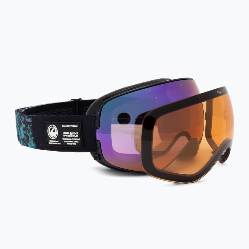 Occhiali da sci DRAGON X2S black pearl/lumalens purple ion/amber