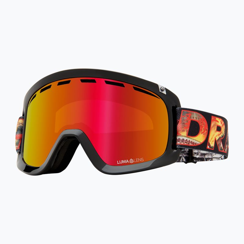 DRAGON D1 OTG occhiali da sci klash/lumalens red ion+lumalens rose 6
