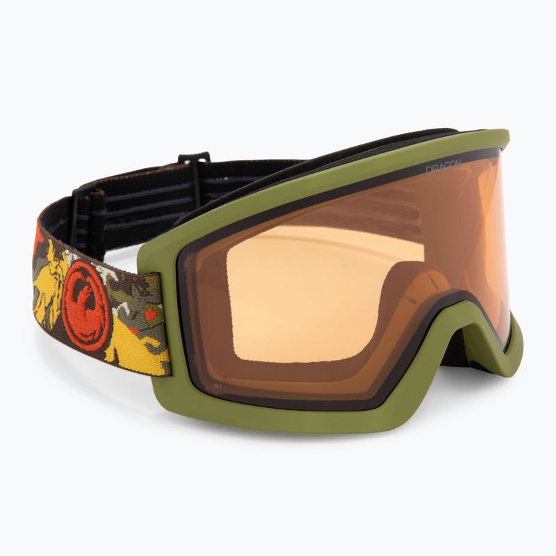 Maschera da sci DRAGON DX3 L OTG leafy camo/lumalens amber