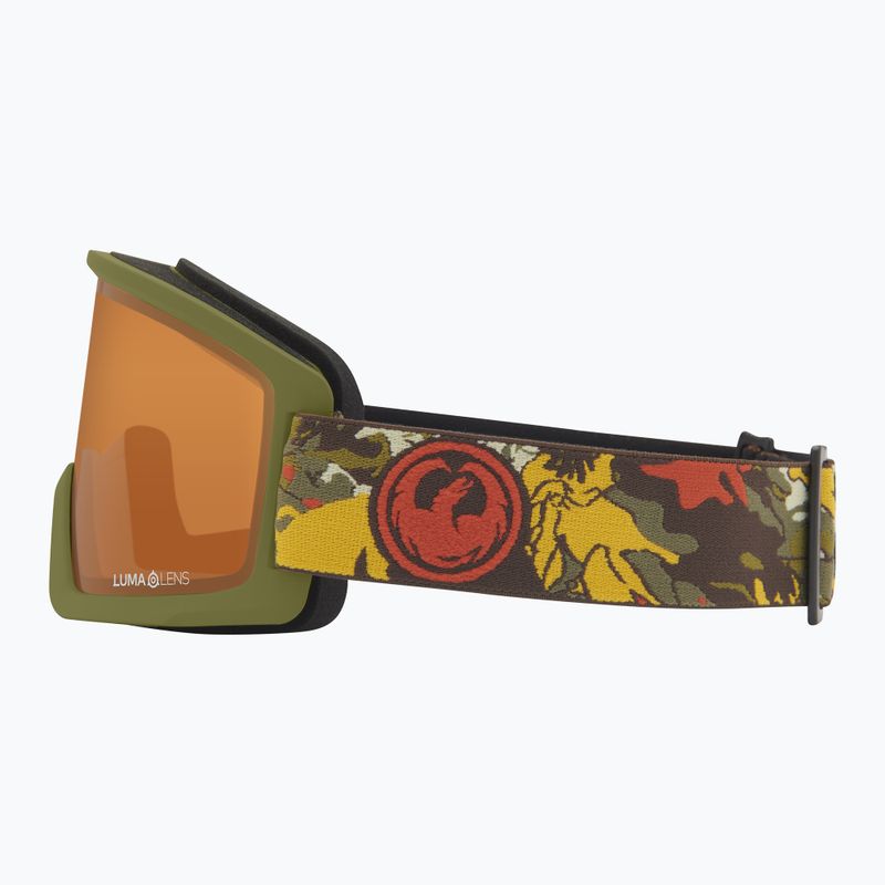 Maschera da sci DRAGON DX3 L OTG leafy camo/lumalens amber 3