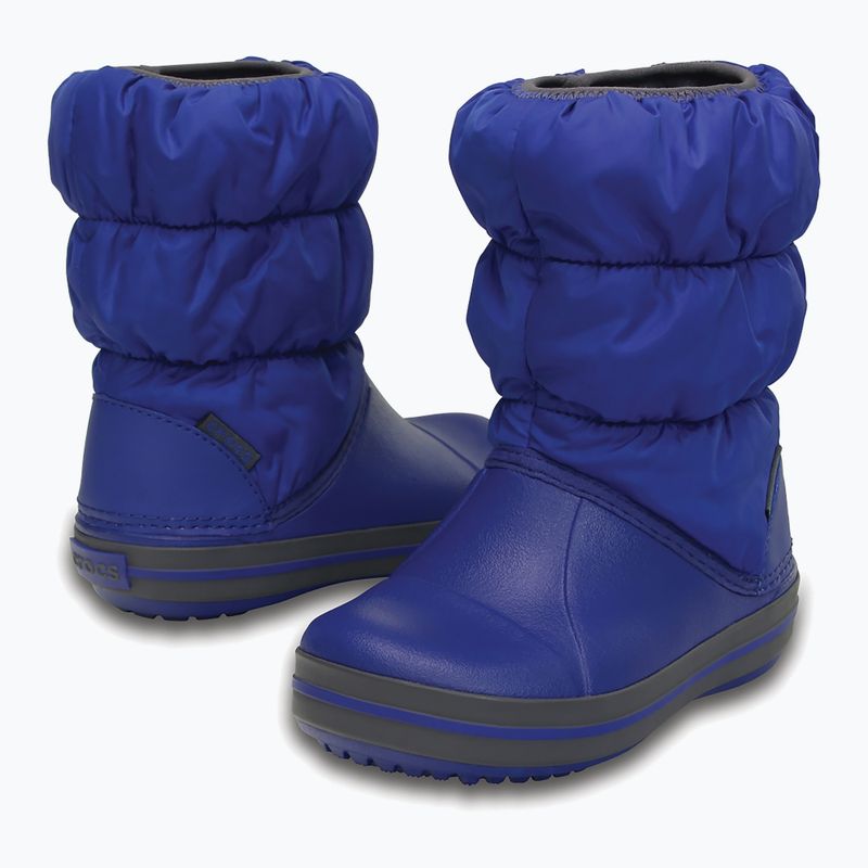 Crocs Winter Puff Bambini stivali da neve blu ceruleo/grigio chiaro 6