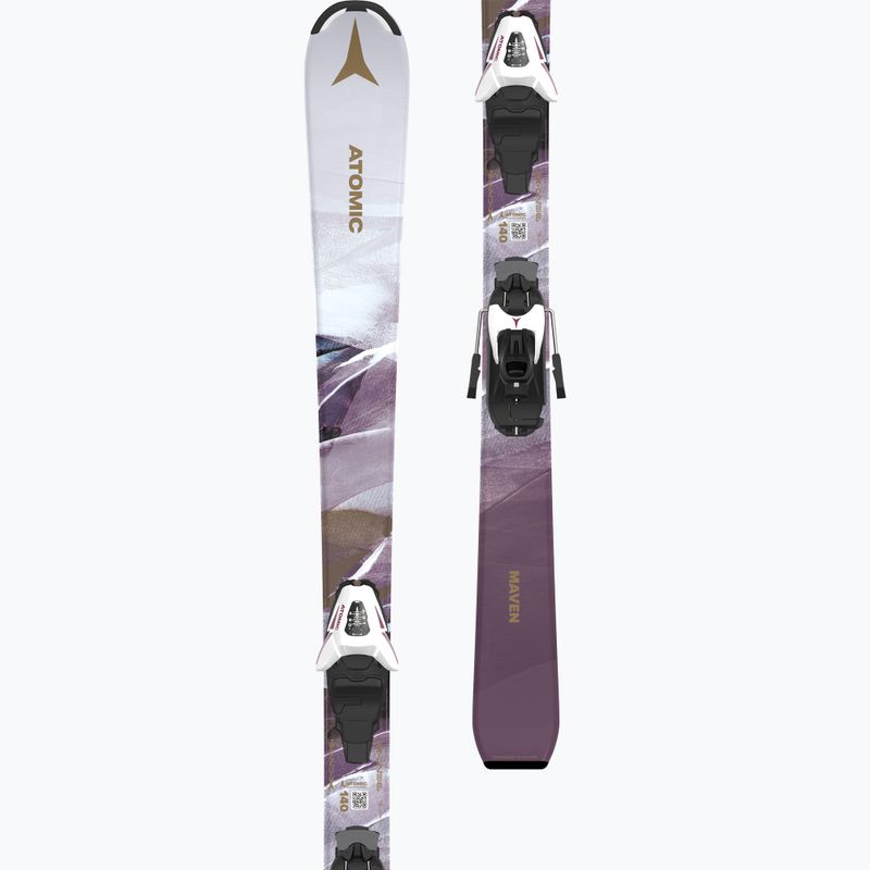 Sci da discesa per bambini Atomic Maven Girl JTM + attacchi C5 GW bianco/laveno 5