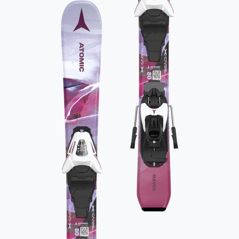 Sci da discesa per bambini Atomic Maven Girl JTXS + attacchi C5 GW rosa 10