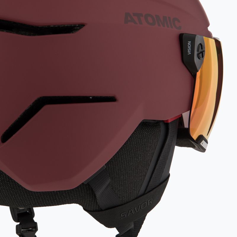 Casco da sci Atomic Savor Visor Stereo maroon/red stereo 8