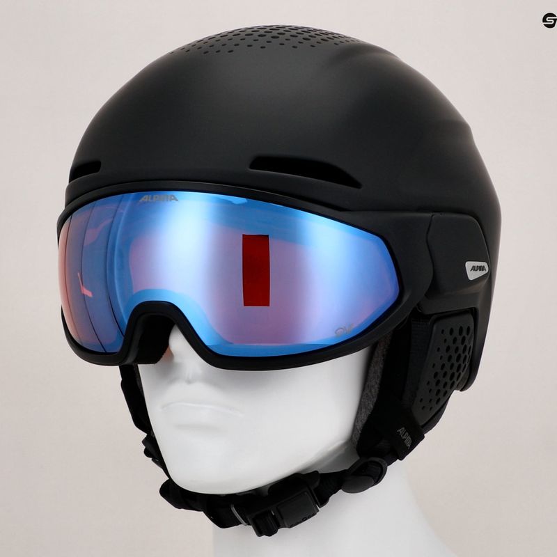 Casco da sci Alpina Oro QV Mips nero opaco/blu ghiaccio 10