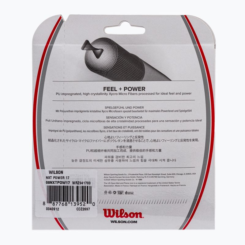 Wilson NXT Power 17 corda da tennis 12,2 m bianco WRZ941700+ 2