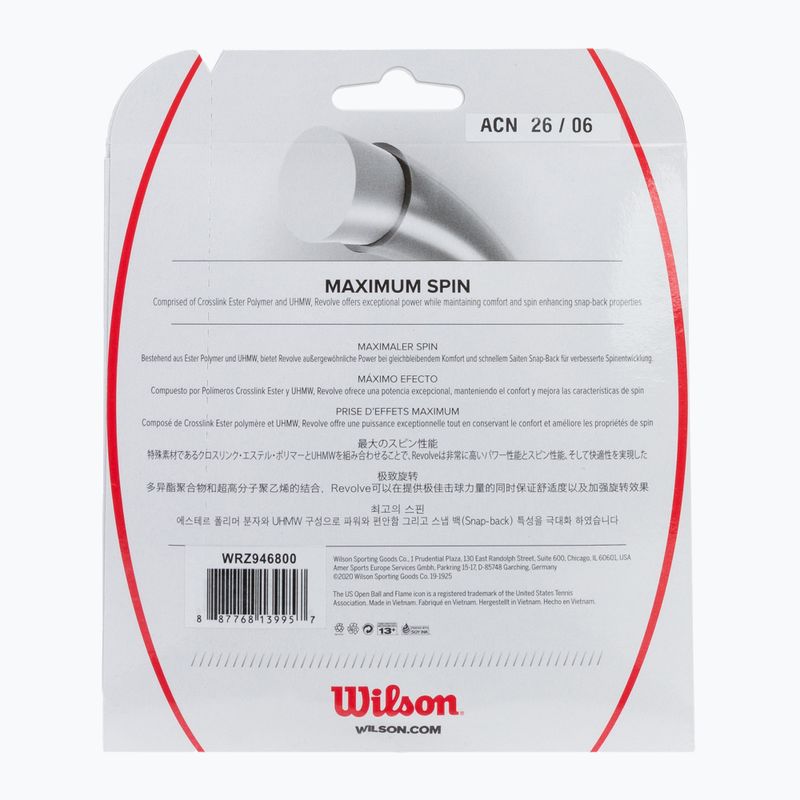 Wilson Revolve 16 corda da tennis 12,2 m nero WRZ946800+ 2