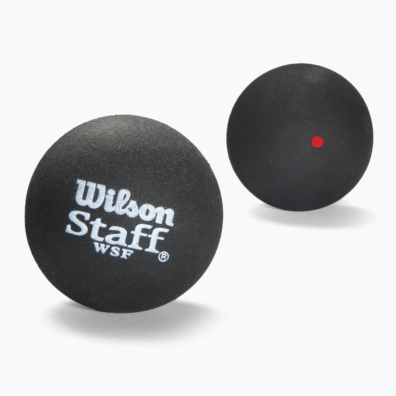 Palline da squash Wilson Staff Ball Red Dot 3 pezzi nero.